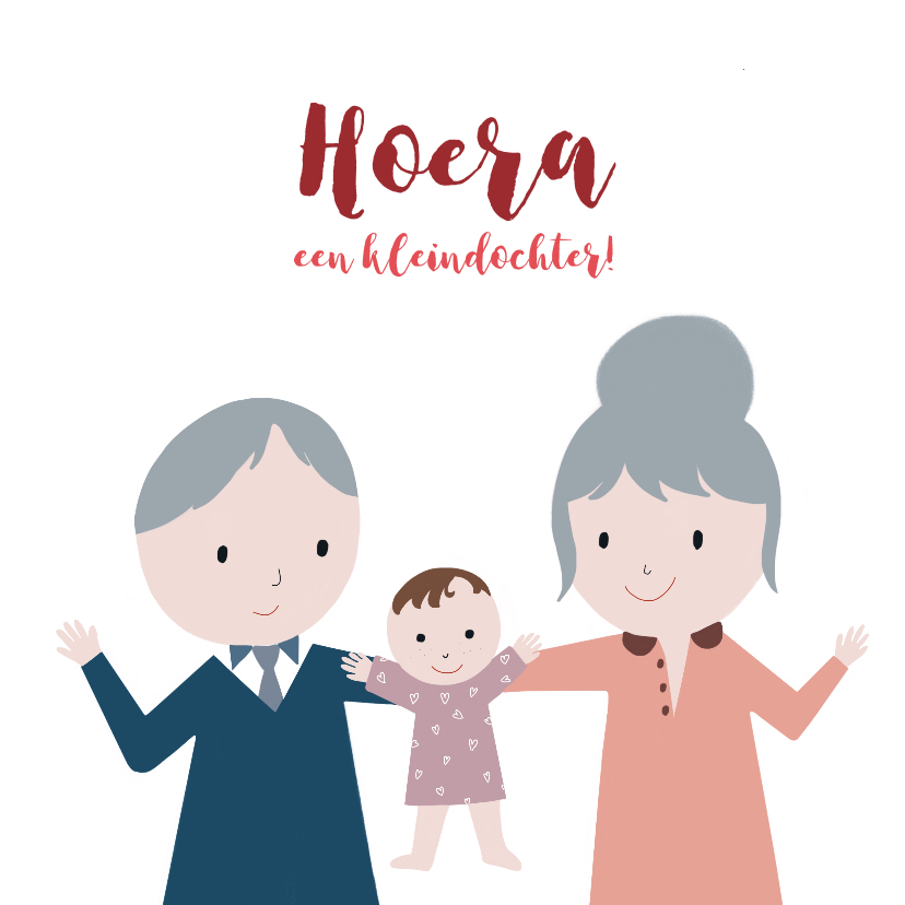 Felicitatiekaarten - Felicitatie kleindochter illustratie