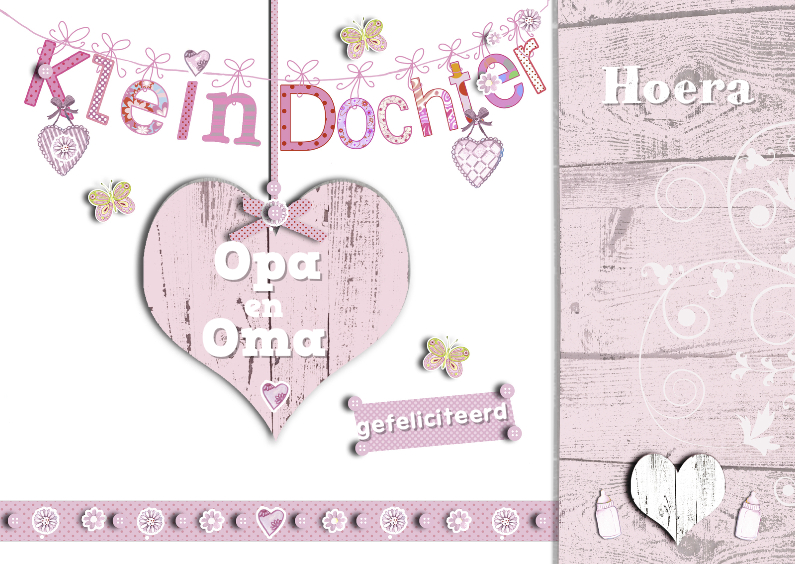 Felicitatie kleinkind dochter slinger - Felicitatiekaarten Felicitatiekaarten - Felicitatie kleinkind dochter slinger