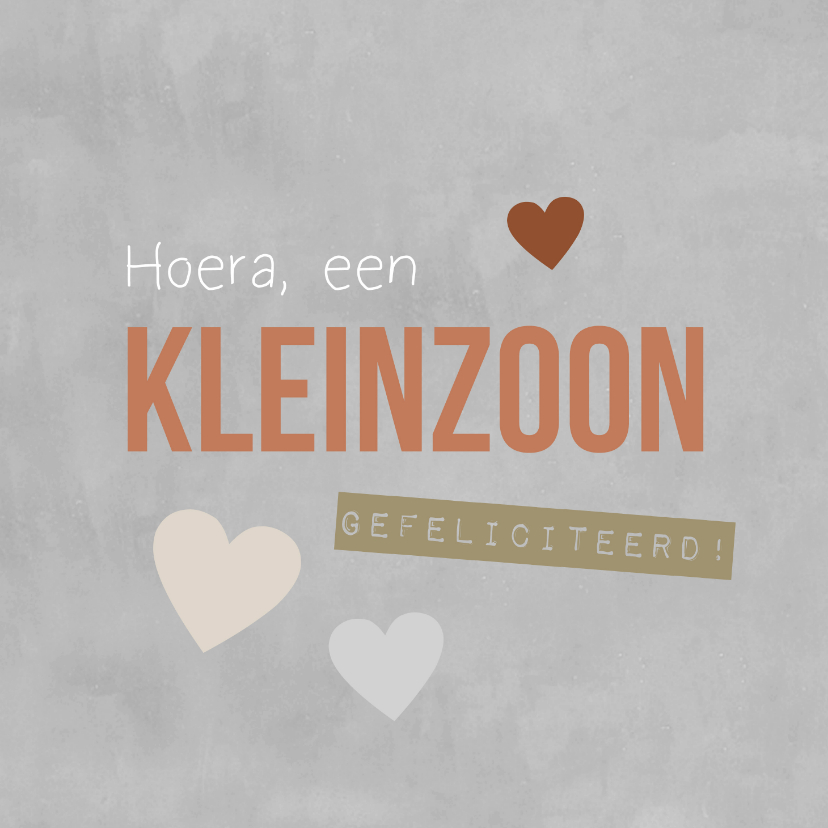 Felicitatiekaarten - Felicitatie kleinzoon kalk