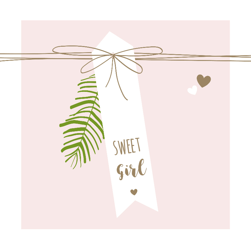 Felicitatie - Label, lijnen, meisjes, takje - Felicitatiekaarten Felicitatiekaarten - Felicitatie - Label, lijnen, meisjes, takje
