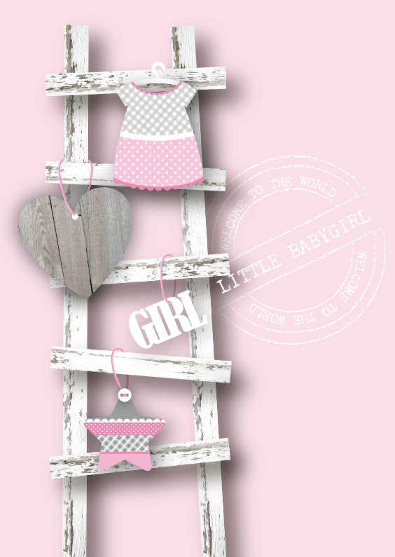 Felicitatie Meisje Ladder - Felicitatiekaarten Felicitatiekaarten - Felicitatie Meisje Ladder
