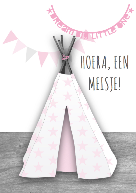 Felicitatie meisje tipi - Felicitatiekaarten Felicitatiekaarten - Felicitatie meisje tipi