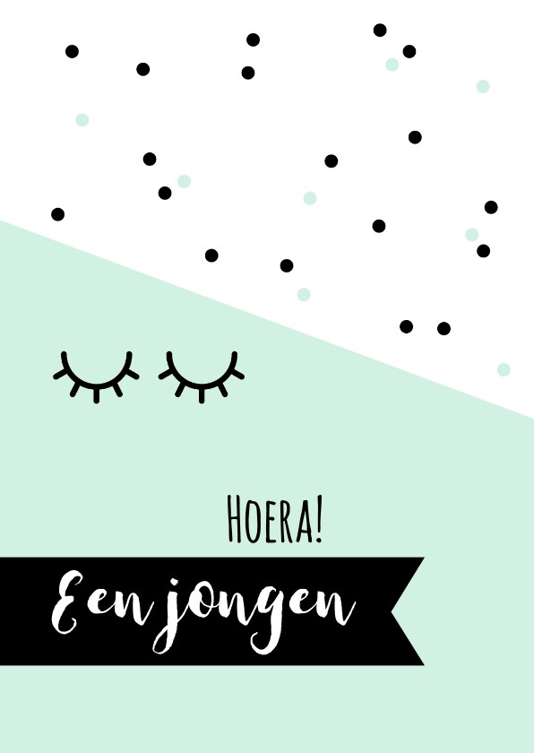 Felicitatiekaarten - Felicitatie - Oogjes en stippen jongen
