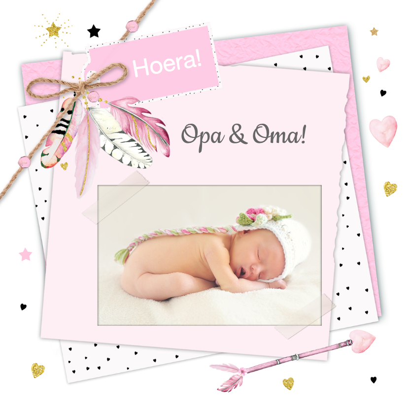 felicitatie opa en oma veertjes - Felicitatiekaarten Felicitatiekaarten - felicitatie opa en oma veertjes
