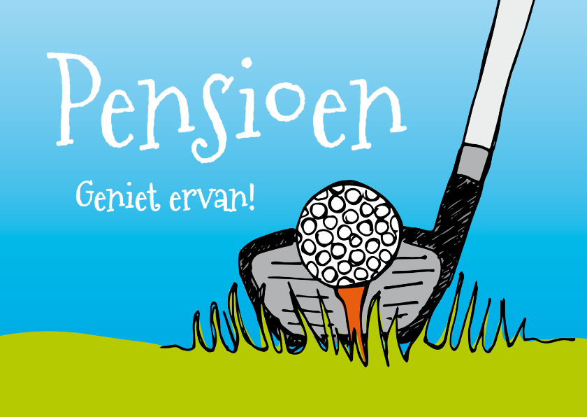 Felicitatiekaarten - Felicitatie pensioen golf