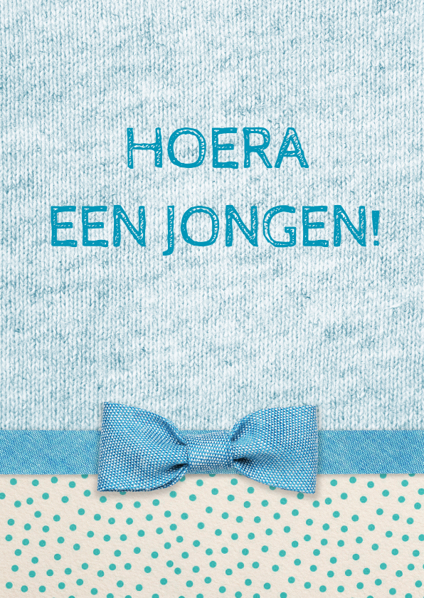 Felicitatie strik geboorte blauw - Felicitatiekaarten Felicitatiekaarten - Felicitatie strik geboorte blauw