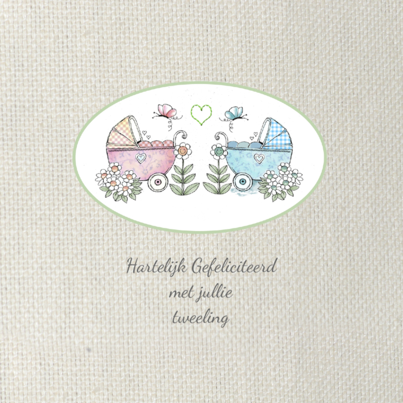 Felicitatie tweeling girl en boy - Felicitatiekaarten Felicitatiekaarten - Felicitatie tweeling girl en boy