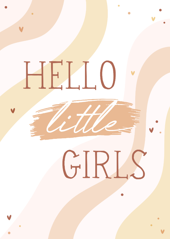 Felicitatiekaarten - Felicitatie tweeling hello little girls regenboog