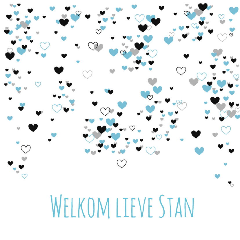 Felicitatie -Veel blauwe hartjes - Felicitatiekaarten Felicitatiekaarten - Felicitatie -Veel blauwe hartjes