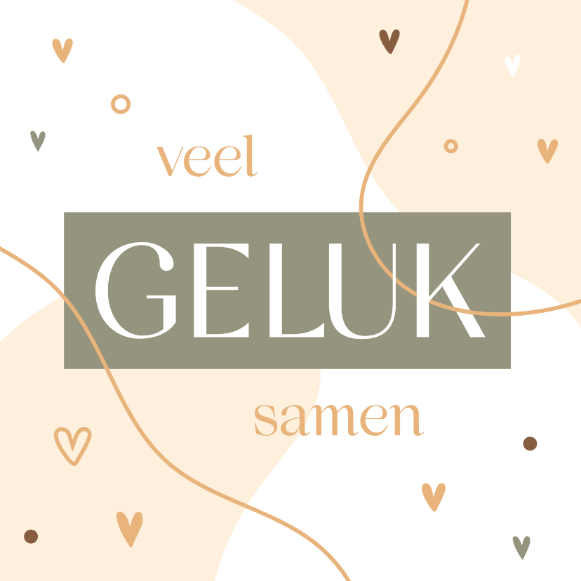 Felicitatiekaarten - Felicitatie veel geluk samen hip abstract