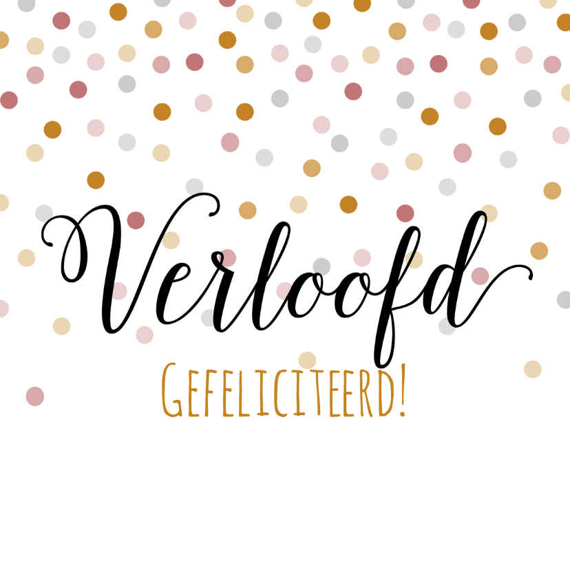 Felicitatie verloving Dots - HB - Felicitatiekaarten Felicitatiekaarten - Felicitatie verloving Dots - HB