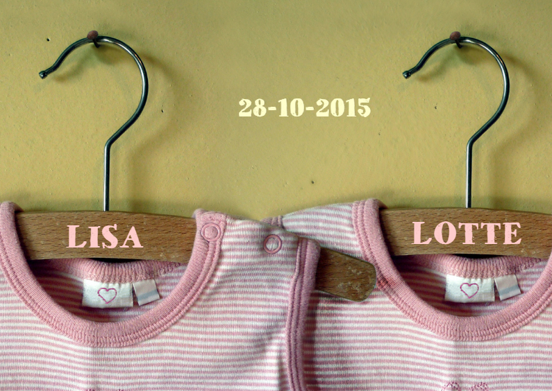 felicitatie vintage romper twin girls Lisa en Lotte - Felicitatiekaarten Felicitatiekaarten - felicitatie vintage romper twin girls Lisa en Lotte