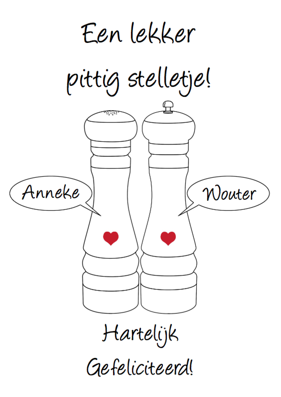 Felicitatie voor een lekker pittig stelletje - Felicitatiekaarten Felicitatiekaarten - Felicitatie voor een lekker pittig stelletje