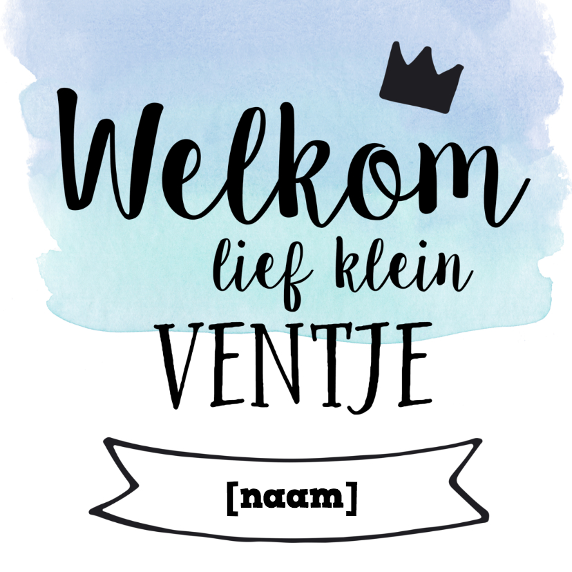 Felicitatiekaarten - Felicitatie - welkom lief klein ventje (blauw)