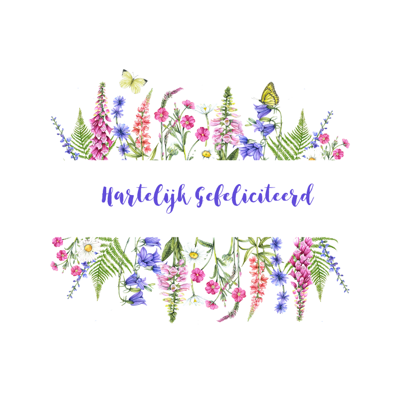 Felicitatie wilde bloemen - Felicitatiekaarten Felicitatiekaarten - Felicitatie wilde bloemen