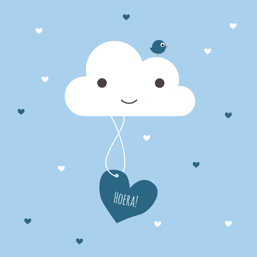 Felicitatie - Wolk, jongen, hart - Felicitatiekaarten Felicitatiekaarten - Felicitatie - Wolk, jongen, hart