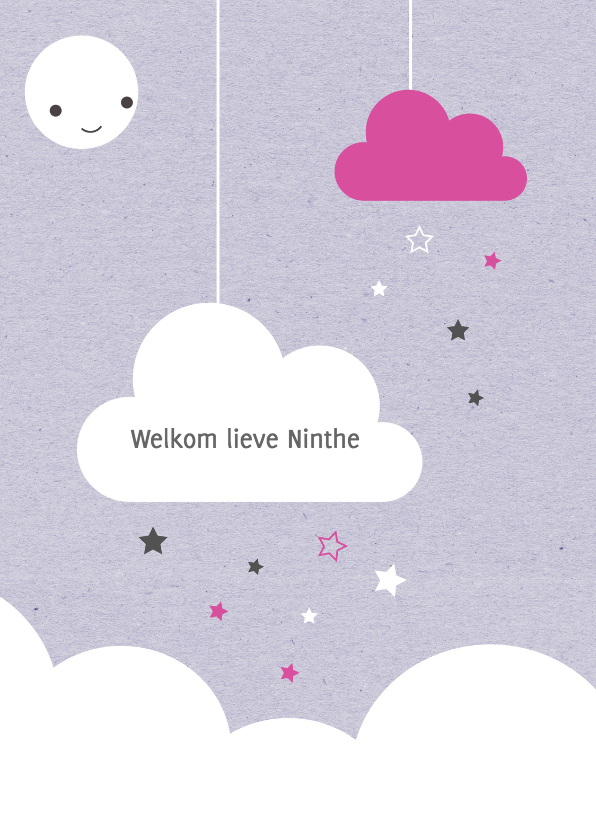 Felicitatie-Wolken, sterren,maan - Felicitatiekaarten Felicitatiekaarten - Felicitatie-Wolken, sterren,maan