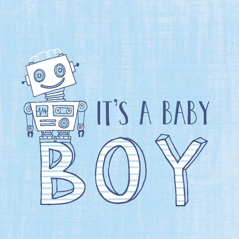 Felicitatie zoon silhouet robot blauw 1 - MW - Felicitatiekaarten Felicitatiekaarten - Felicitatie zoon silhouet robot blauw 1 - MW