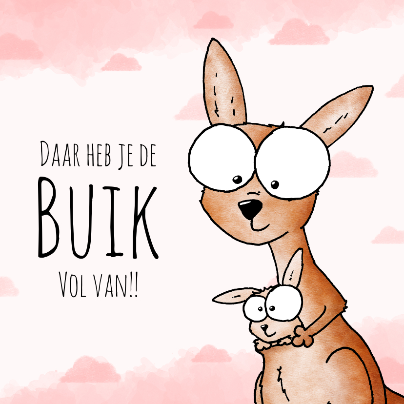 Felicitatiekaarten - Felicitatie zwanger daar heb je de buik vol van