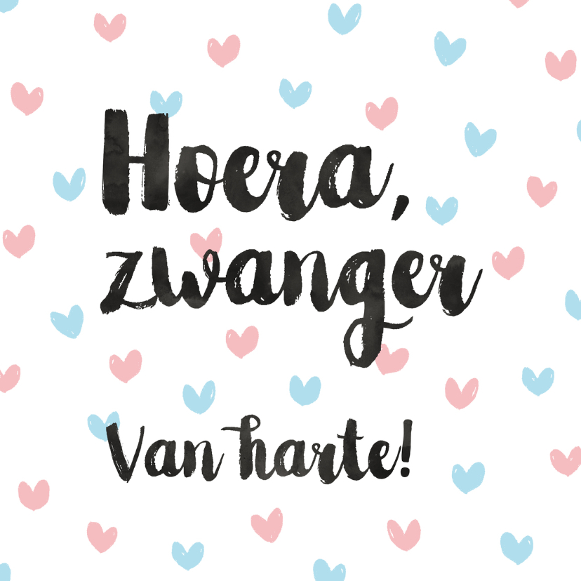 Felicitatiekaarten - Felicitatie zwanger hartjes