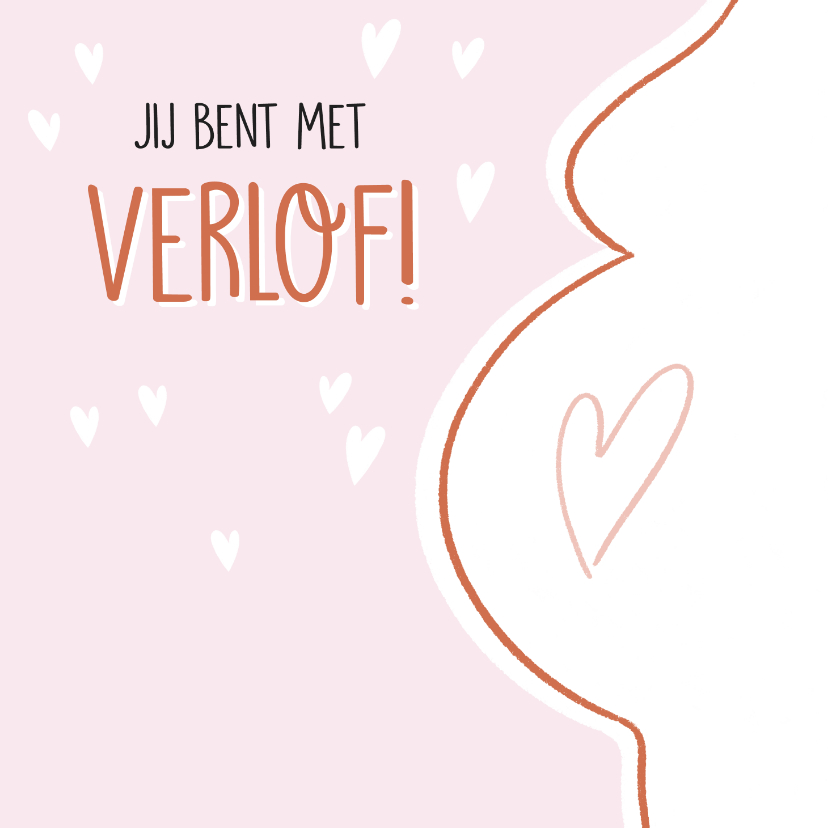 Felicitatie zwangerschapsverlof met lijntekening - Felicitatiekaarten Felicitatiekaarten - Felicitatie zwangerschapsverlof met lijntekening