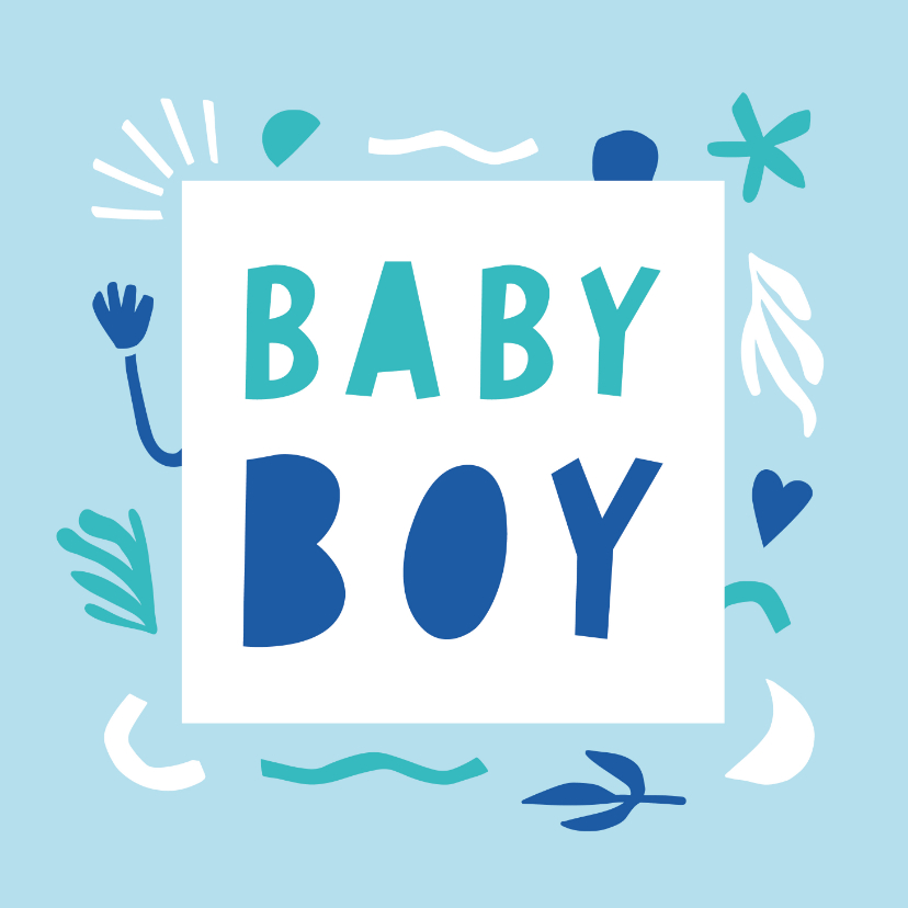 Felicitatiekaarten - Felicitatiekaart Baby Boy vrolijke vormen