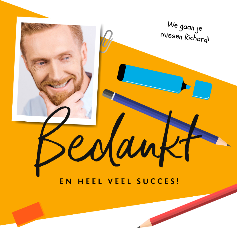 Felicitatiekaarten - Felicitatiekaart bedrijf collega afscheid nieuwe baan