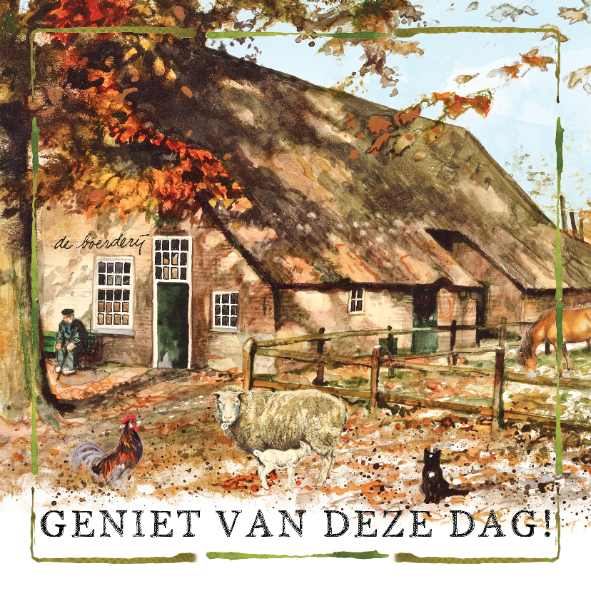 Felicitatiekaarten - Felicitatiekaart Boerderij Geniet van deze dag