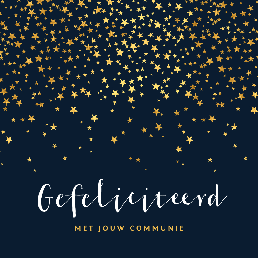 Felicitatiekaarten - Felicitatiekaart communie sterren goud foto