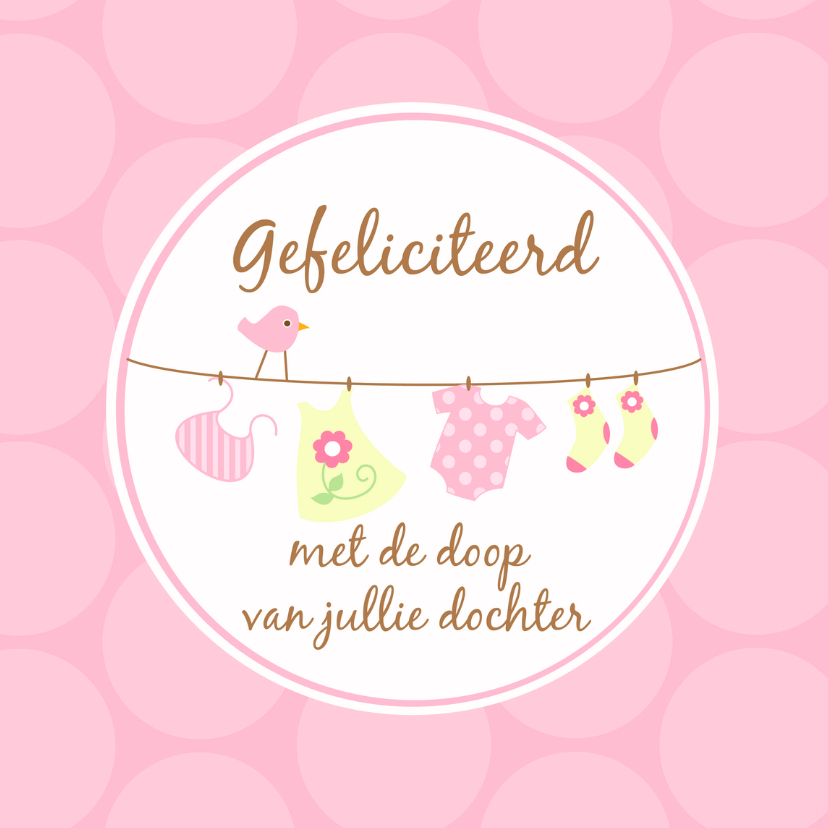 Felicitatiekaarten - Felicitatiekaart doop meisje