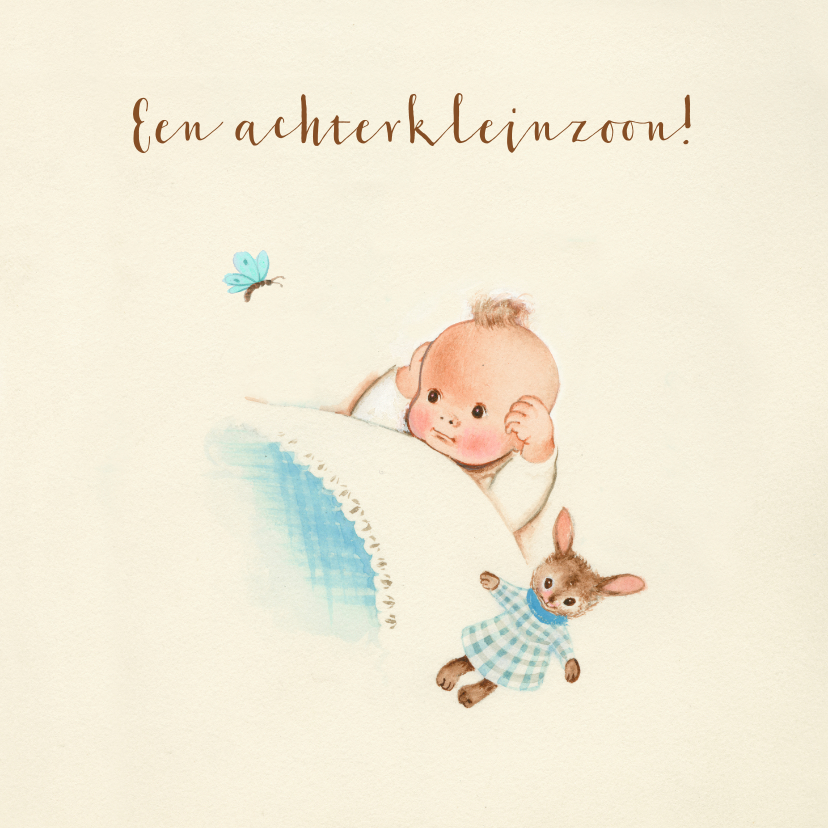 Felicitatiekaarten - Felicitatiekaart geboorte - Achterkleinzoon met vlinder