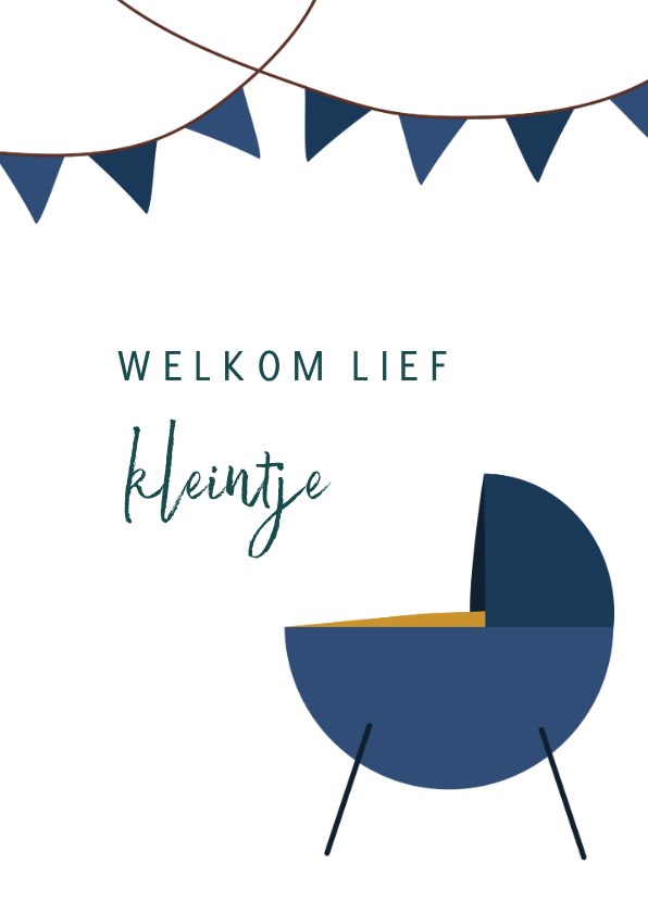 Felicitatiekaarten - Felicitatiekaart geboorte blauwe wieg