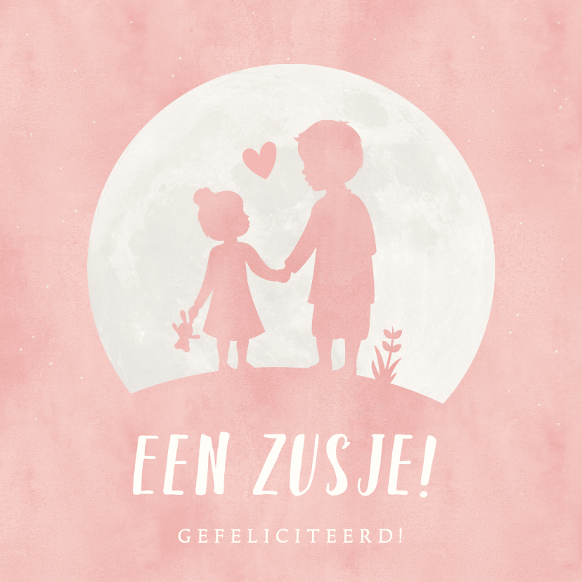 Felicitatiekaarten - Felicitatiekaart geboorte dochter - grote broer met zusje 