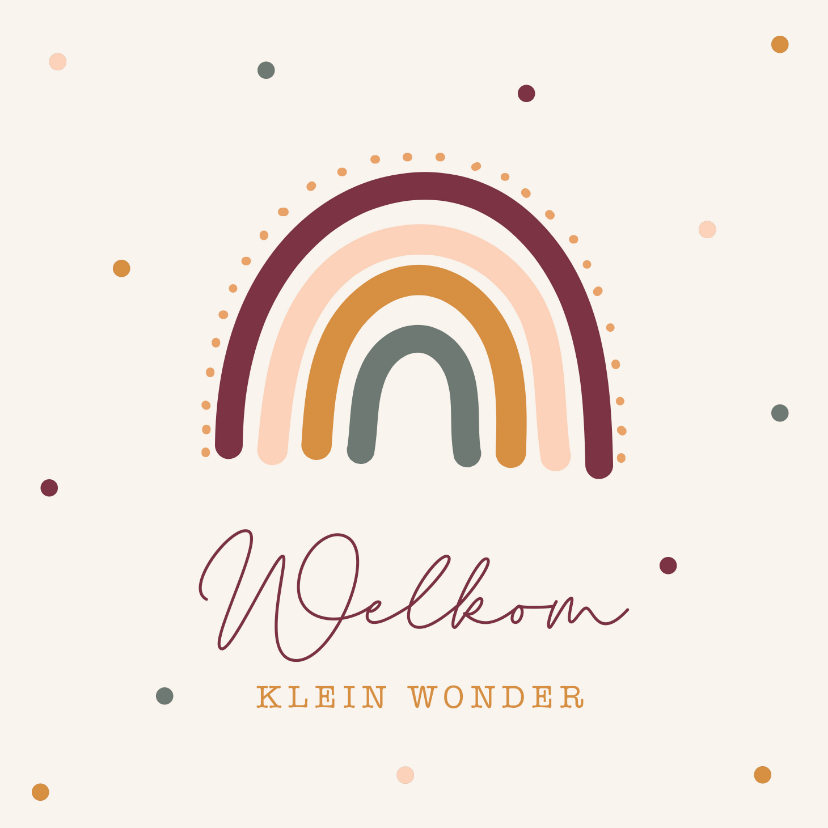 Felicitatiekaart geboorte en kleurrijke regenboog - Felicitatiekaarten Felicitatiekaarten - Felicitatiekaart geboorte en kleurrijke regenboog