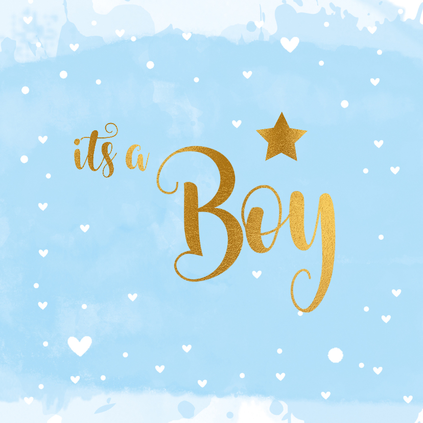 Felicitatiekaarten - Felicitatiekaart geboorte it's a Boy lichtblauw