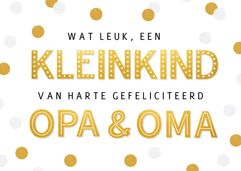 Felicitatiekaarten - Felicitatiekaart geboorte kleinkind - opa & oma confetti