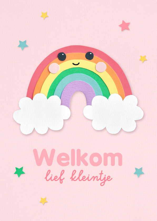 Felicitatiekaart geboorte lieve regenboog - Felicitatiekaarten Felicitatiekaarten - Felicitatiekaart geboorte lieve regenboog