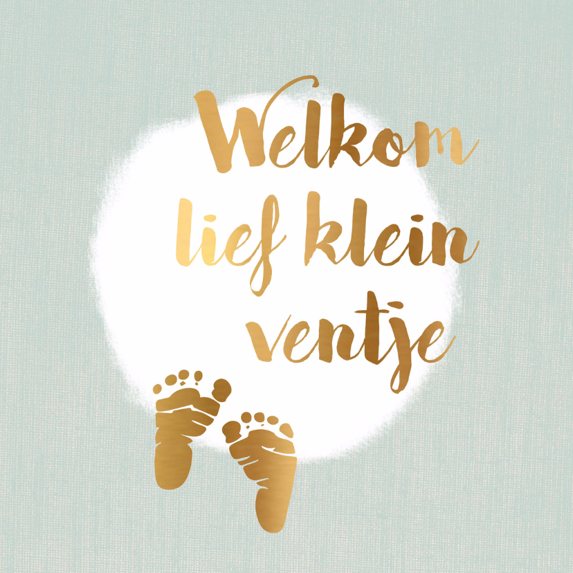 felicitatiekaart geboorte met gouden voetjes - Felicitatiekaarten Felicitatiekaarten - felicitatiekaart geboorte met gouden voetjes