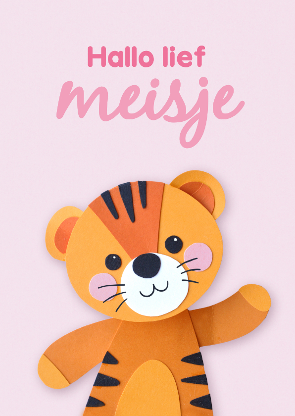 Felicitatiekaart geboorte tijgertje meisje - Felicitatiekaarten Felicitatiekaarten - Felicitatiekaart geboorte tijgertje meisje