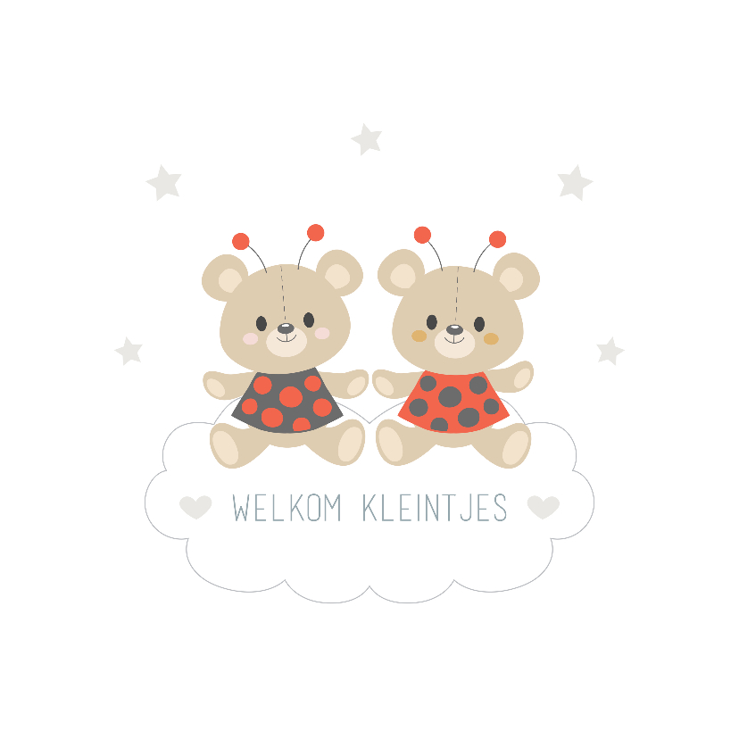 Felicitatiekaart geboorte tweeling meisjes - Felicitatiekaarten Felicitatiekaarten - Felicitatiekaart geboorte tweeling meisjes