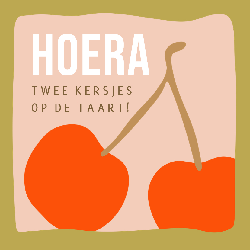Felicitatiekaarten - Felicitatiekaart geboorte tweeling met twee kersjes