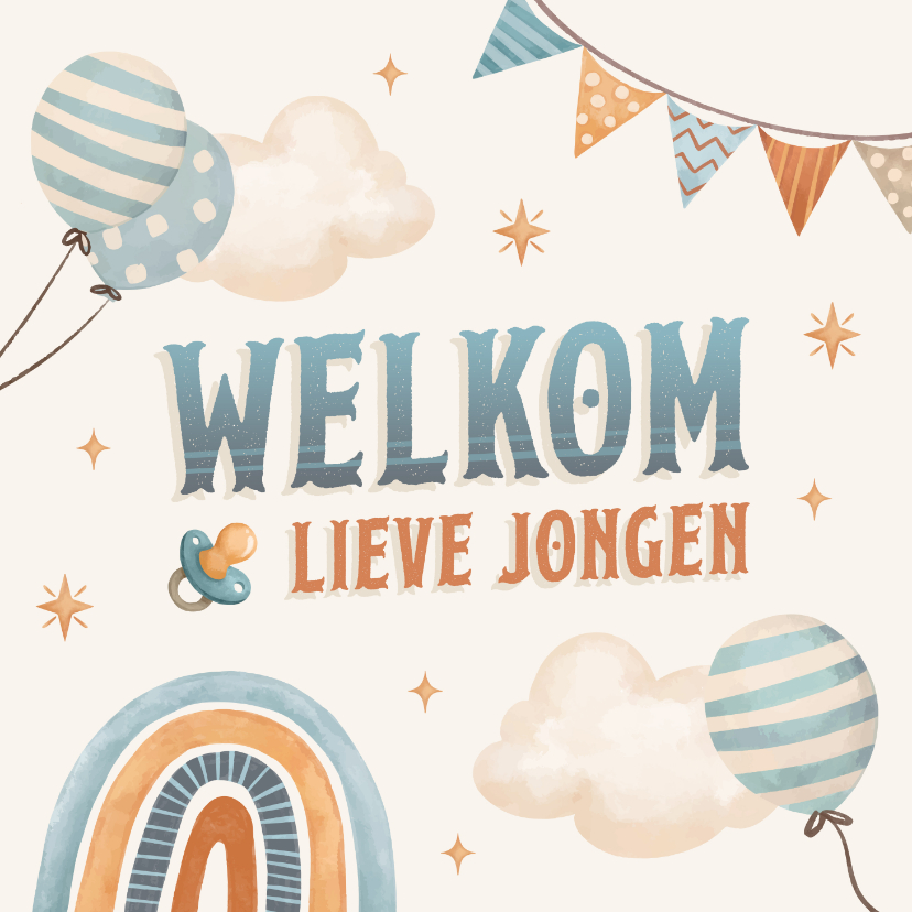 Felicitatiekaarten - Felicitatiekaart geboorte vlagjes
