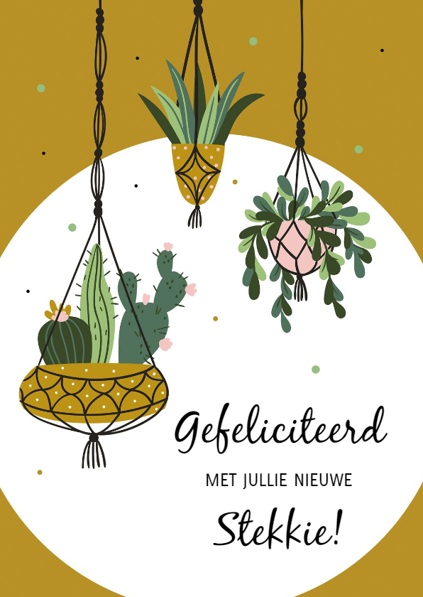 Felicitatiekaart: Gefeliciteerd met jullie nieuwe stekkie! - Felicitatiekaarten Felicitatiekaarten - Felicitatiekaart: Gefeliciteerd met jullie nieuwe stekkie!