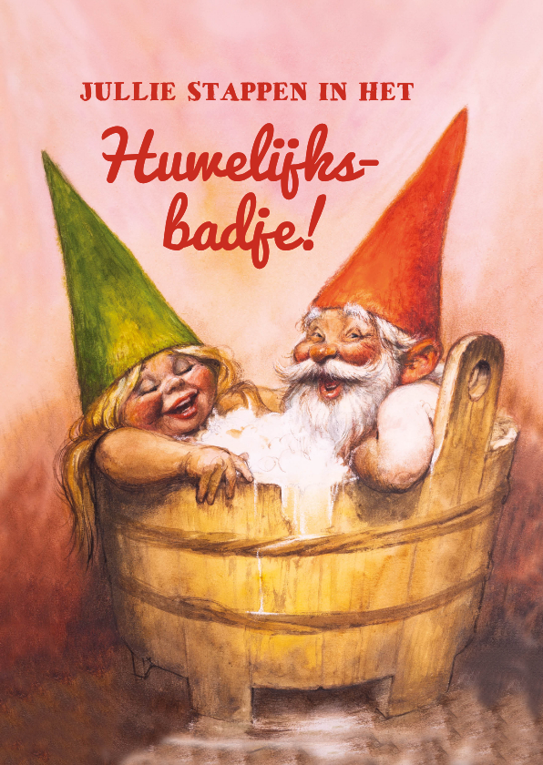 Felicitatiekaarten - Felicitatiekaart getrouwd huwelijksbadje