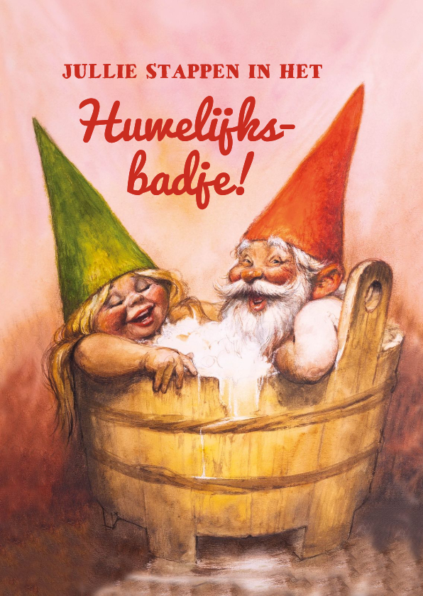 Felicitatiekaart getrouwd huwelijksbadje - Felicitatiekaarten Felicitatiekaarten - Felicitatiekaart getrouwd huwelijksbadje
