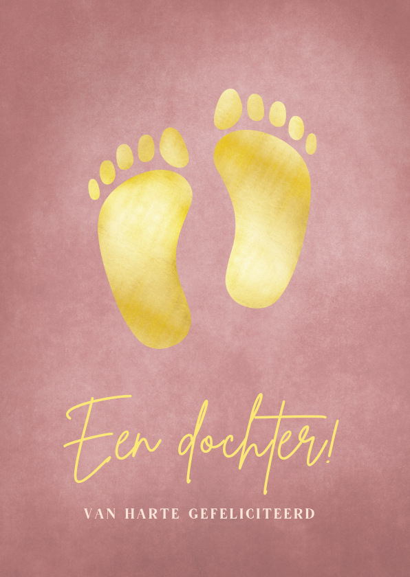 Felicitatiekaarten - Felicitatiekaart gouden voetjes geboorte