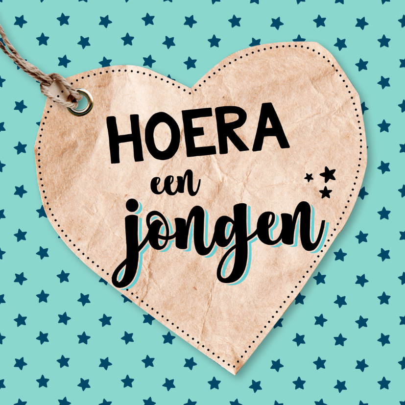 Felicitatiekaart Hart Jongen - Felicitatiekaarten Felicitatiekaarten - Felicitatiekaart Hart Jongen
