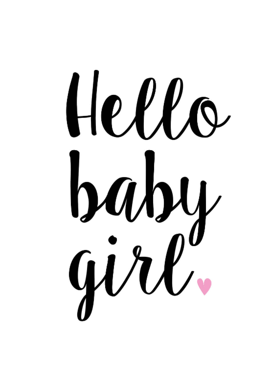 Felicitatiekaart Hello Baby Girl - Felicitatiekaarten Felicitatiekaarten - Felicitatiekaart Hello Baby Girl