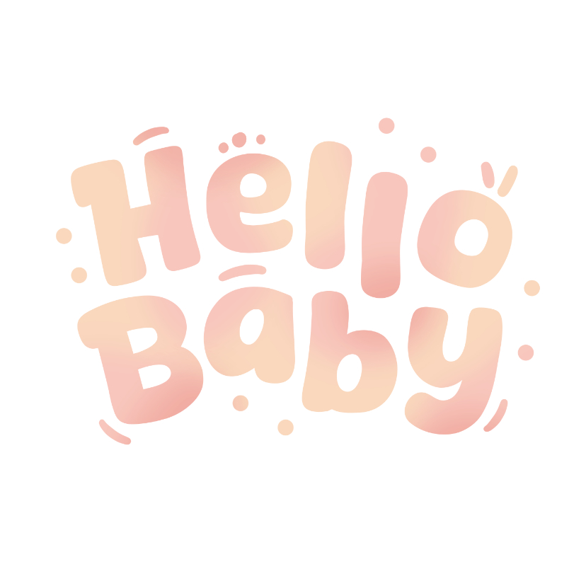 Felicitatiekaart hello babygirl grafisch baby meisje - Felicitatiekaarten Felicitatiekaarten - Felicitatiekaart hello babygirl grafisch baby meisje