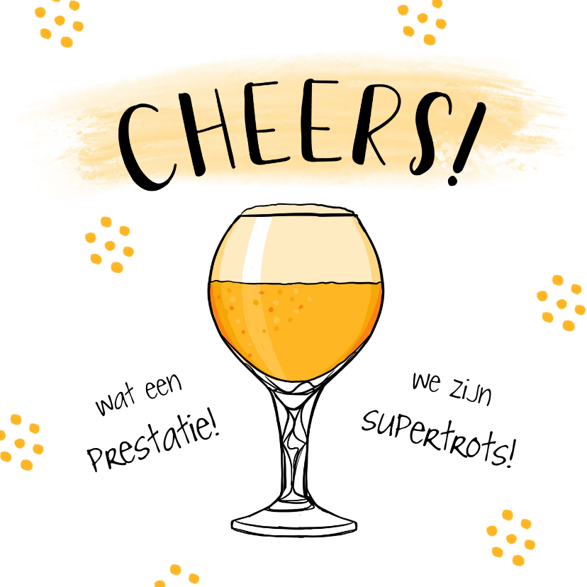 Felicitatiekaart hip met bier en confetti - Felicitatiekaarten Felicitatiekaarten - Felicitatiekaart hip met bier en confetti